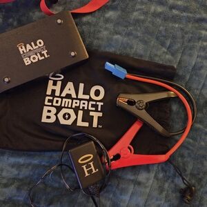 Halo Compact Bolt Jump Starter Kit with Red and Black Clamps